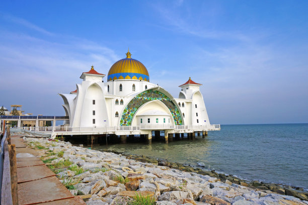 马六甲海峡清真寺图片下载