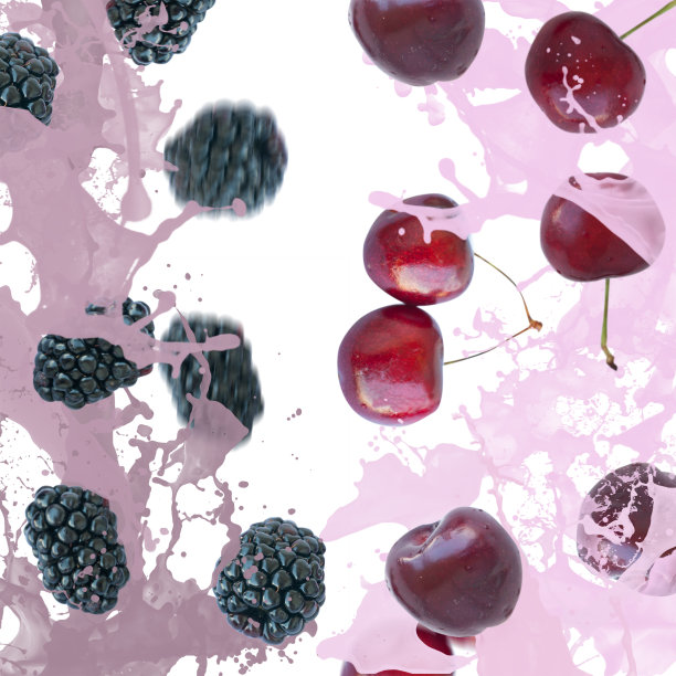 浆果掉进了酸奶里图片下载