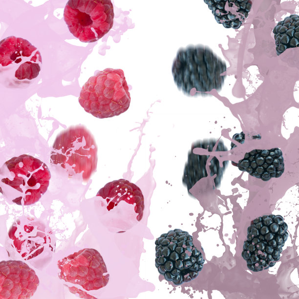 浆果掉进了酸奶里图片下载