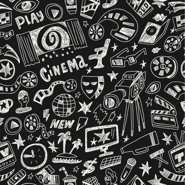 电影-无缝矢量背景图片下载