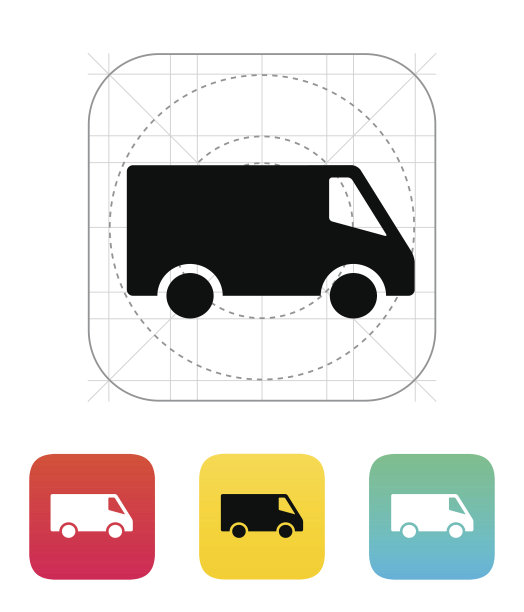 交付面包车图标。图片下载