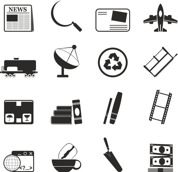 剪影商业和工业图标图片下载