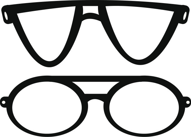 复古眼镜孤立在白色背景图片下载