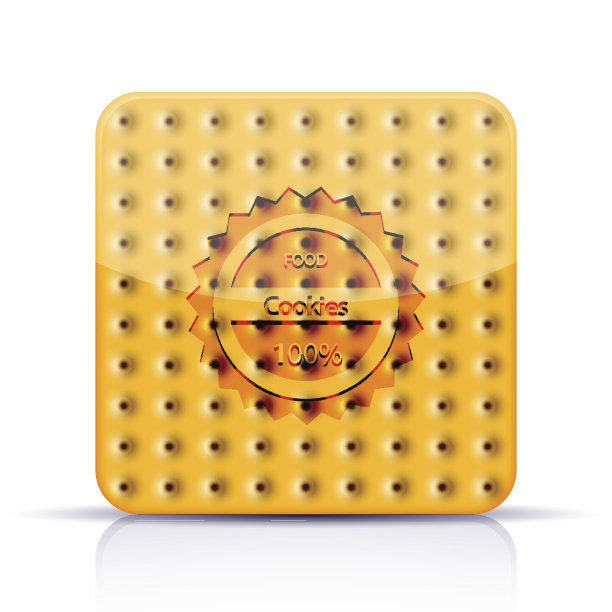 矢量cookie应用程序图标上的白色背景。图片下载