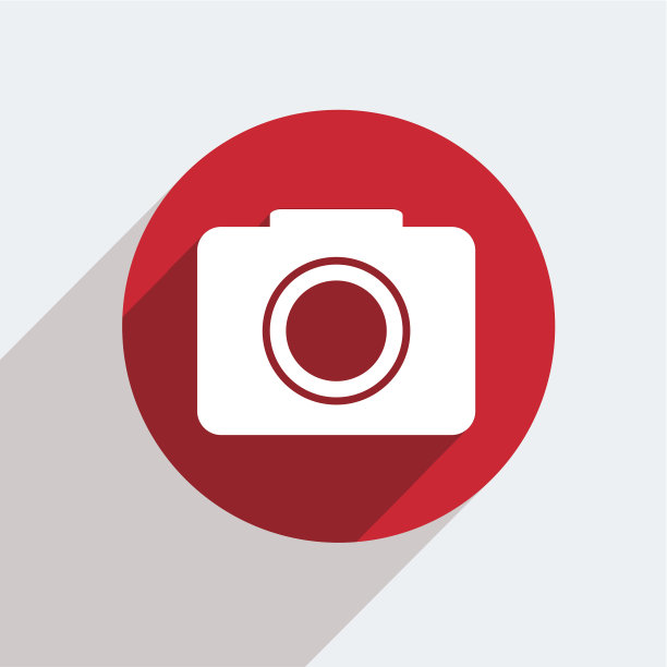 矢量红色圆圈图标在灰色的背景。Eps10素材图片