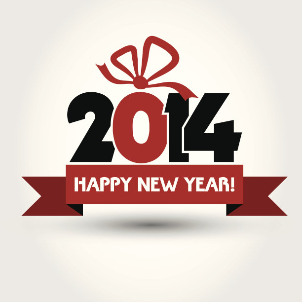 新年概念与大丝带图片下载