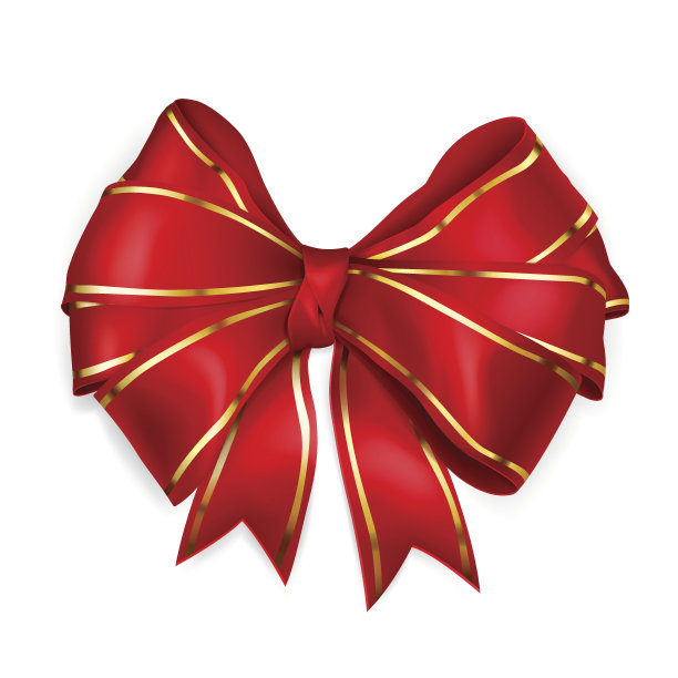 红色的蝴蝶结和金色的条纹图片下载
