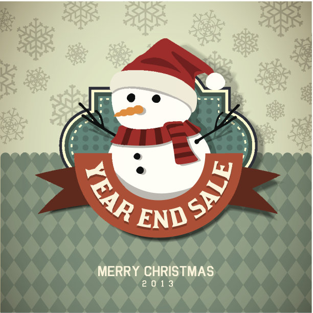 雪人与年终销售图片下载