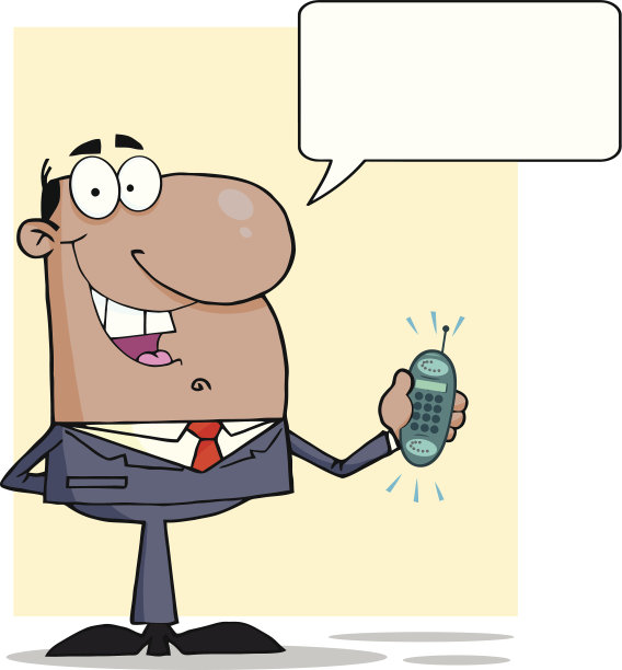 非裔美国商人拿着有背景的电话图片下载