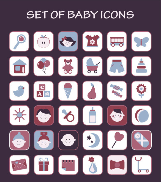 婴儿图标集图片下载