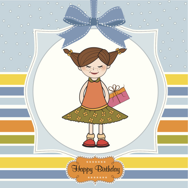 兴奋的小女孩藏了一份特别的礼物图片下载