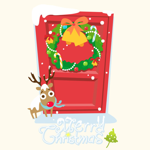 驯鹿圣诞贺卡图片下载