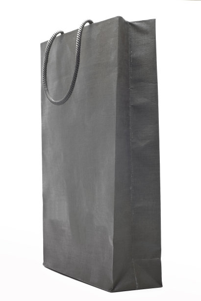 灰色购物袋孤立在白色背景图片下载
