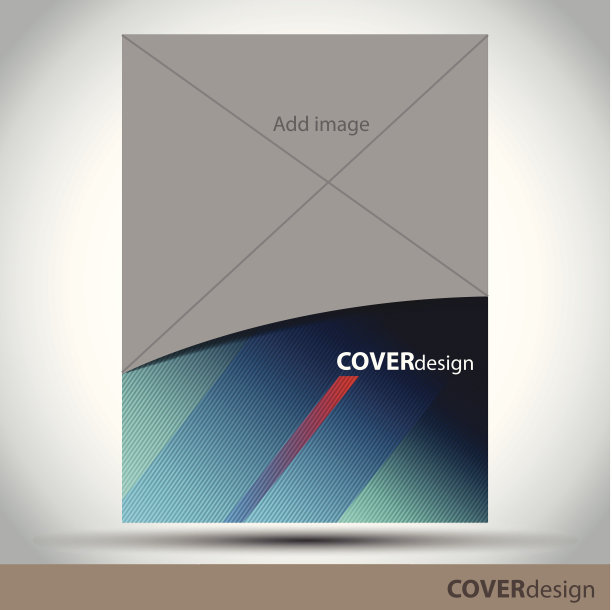 矢量宣传册，传单，封面设计模板与蓝色背景图片下载