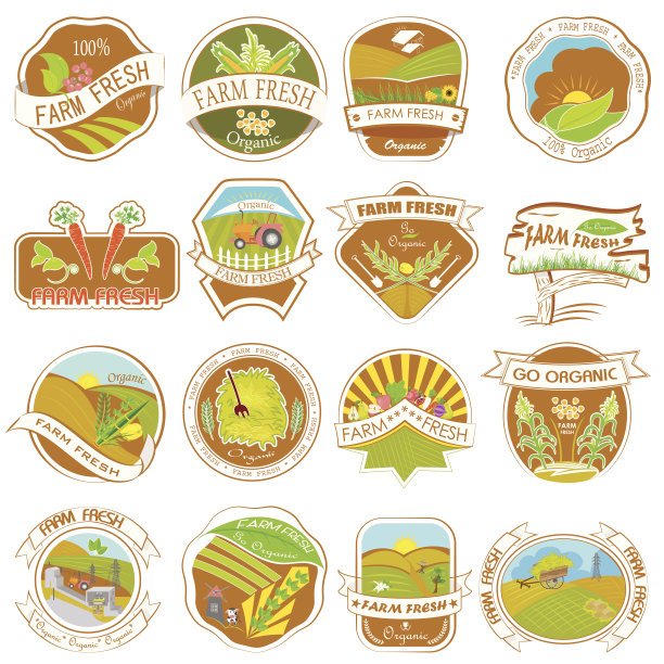 复古农场标签图片下载