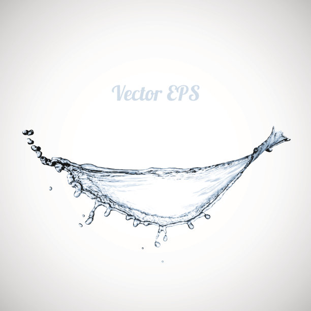 蓝色水花孤立在白色背景图片下载