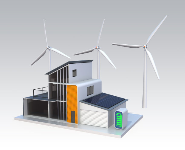 太阳能，风能的房子图片下载