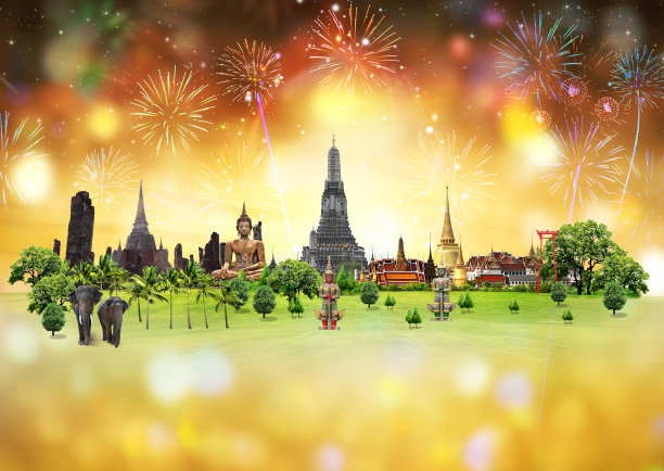 泰国烟花节，概念图片下载