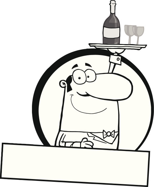 黑人和白人友好的服务员服务饮料图片下载