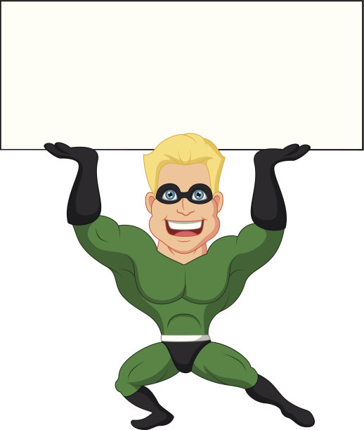 带有空白标志的超级英雄卡通图片下载