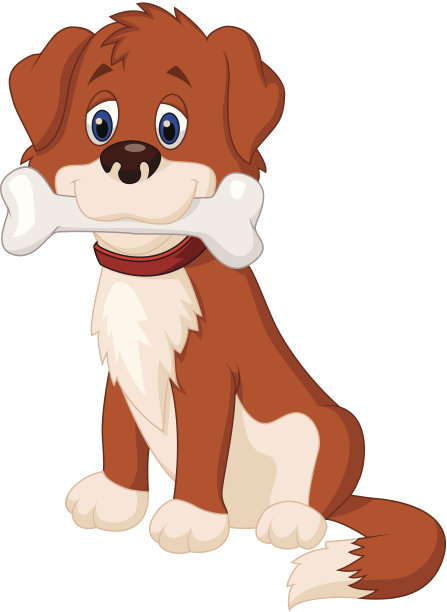 带骨头的卡通狗图片下载