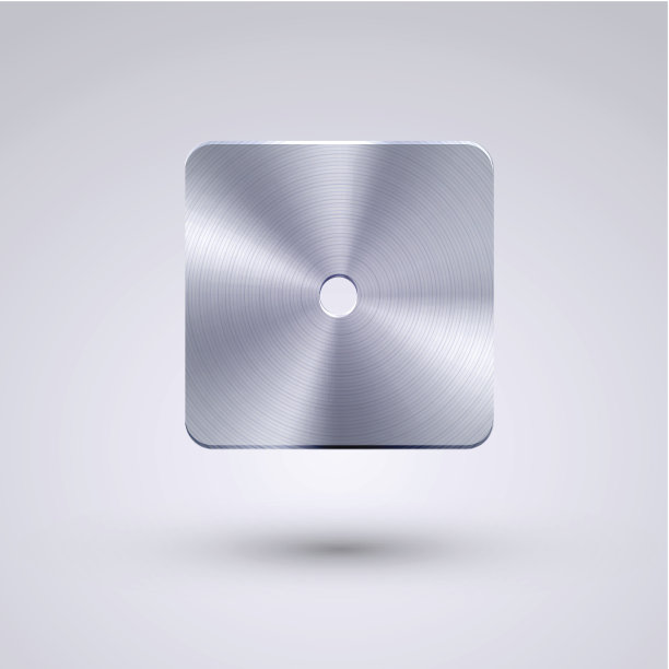 向量全金属图标上的蓝色背景。Eps10图片下载