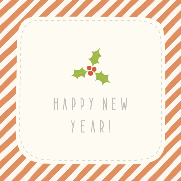 新年贺卡与槲寄生图片下载