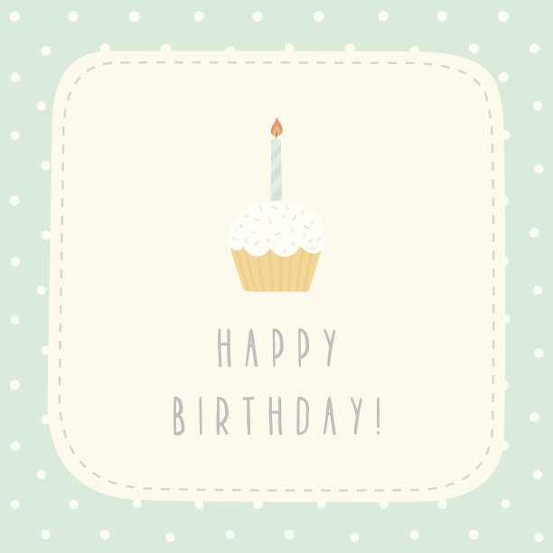 生日贺卡和可爱的纸杯蛋糕图片下载