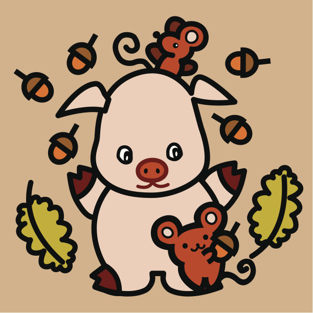 快乐的猪图片下载