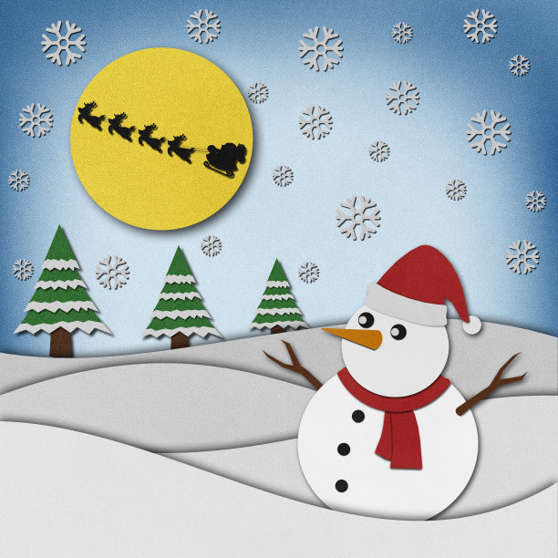 雪人再造纸背景。图片下载