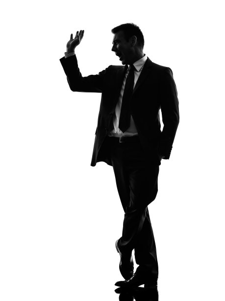 柔弱势利的商人剪影图片下载