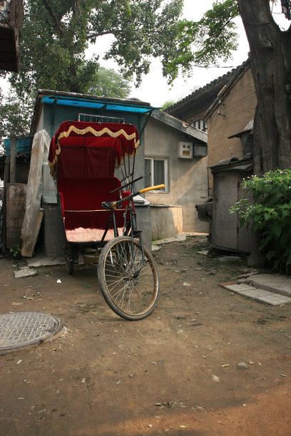 人力车，胡同，北京，中国图片下载