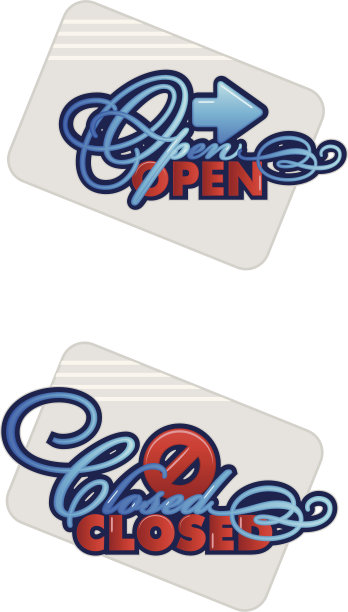 开放闭合迹象图片下载