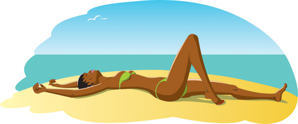 沙滩上的女人图片下载