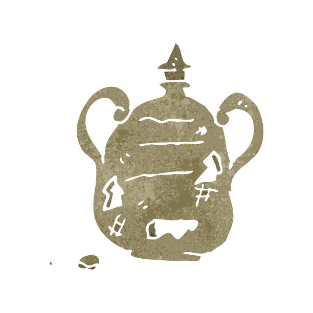 复古卡通旧陶罐图片下载