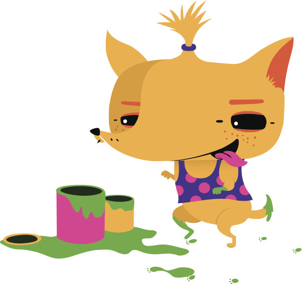 油漆里的快乐小狗图片下载