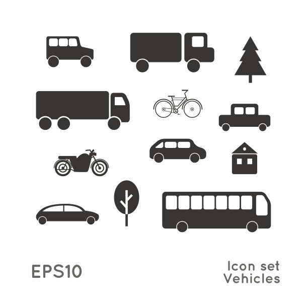 图标集。车辆。图片下载