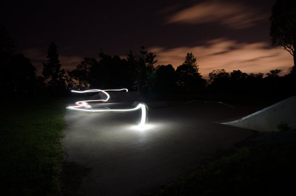 晚上的滑板公园图片下载