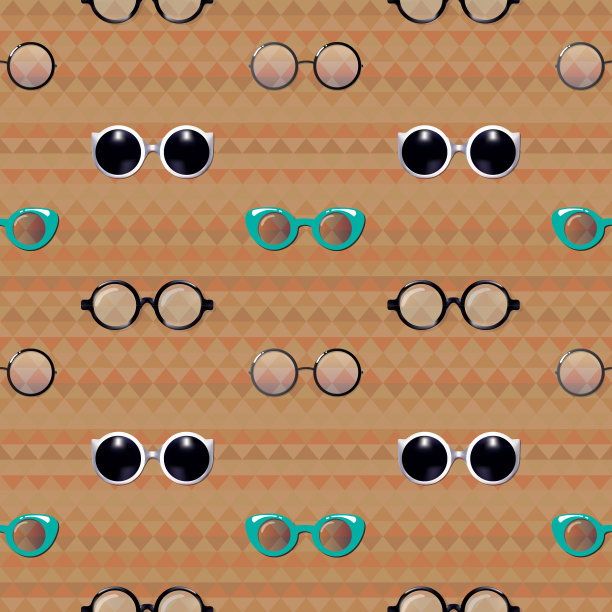 潮人眼镜矢量无缝模式图片下载