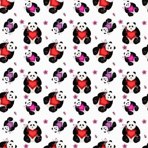 用心无缝熊猫图片下载