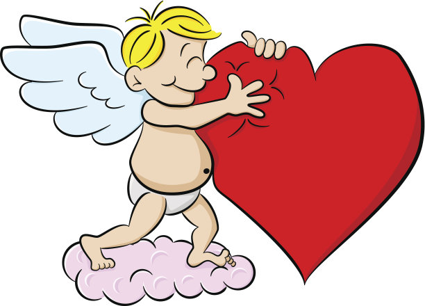 丘比特拥抱着一颗心图片下载