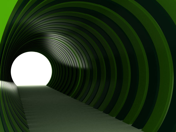 绿色隧道孤立在白色背景图片下载