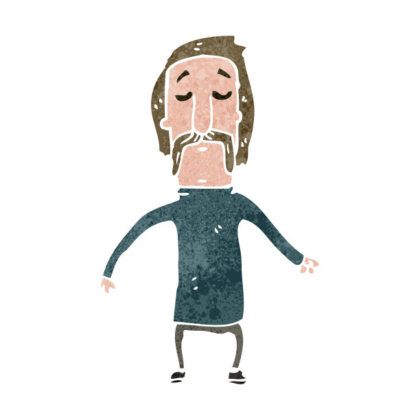 复古卡通胡子男图片下载