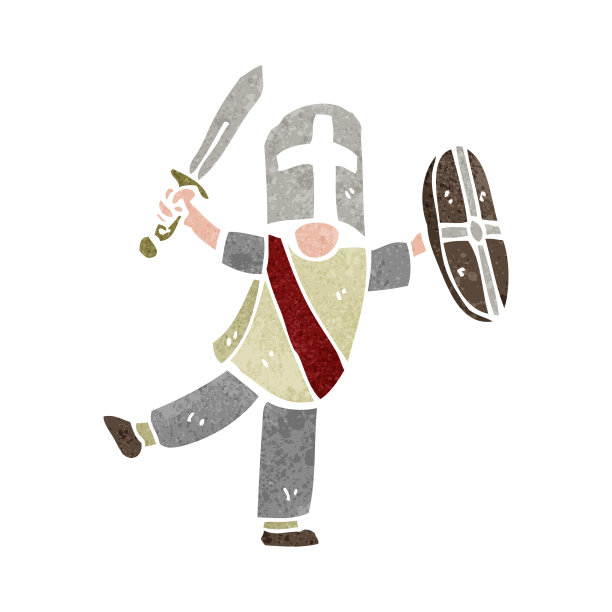 复古的卡通骑士图片下载