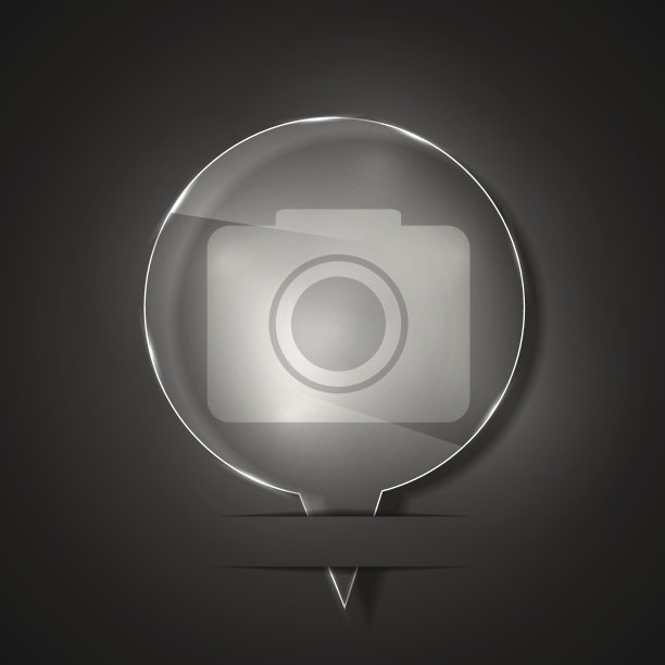 灰色背景上的矢量玻璃相机图标。每股收益10图片下载