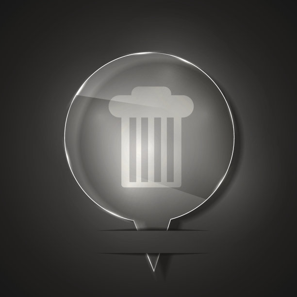 灰色背景上的矢量玻璃bin图标。每股收益10图片下载