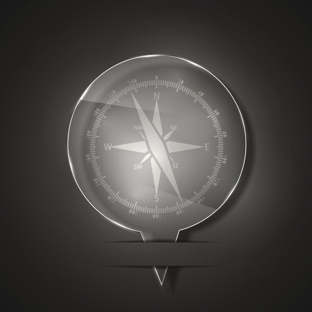 灰色背景上的矢量玻璃罗盘图标。每股收益10图片下载