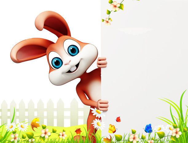 带手势的复活节兔子图片下载