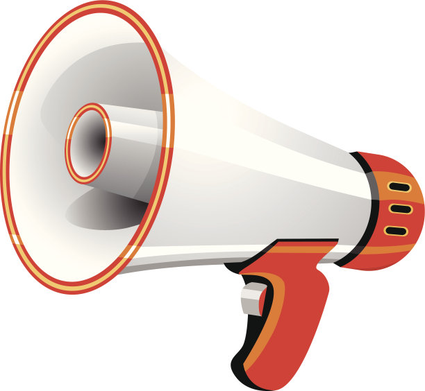 白色背景的扩音器图片下载