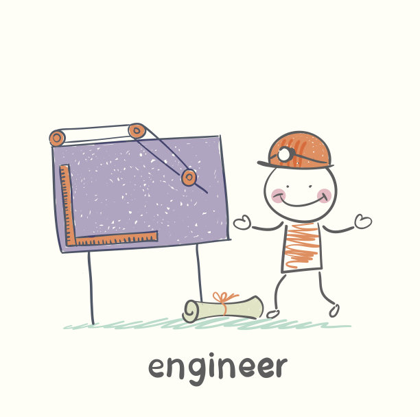 工程师在黑板上画草图图片下载